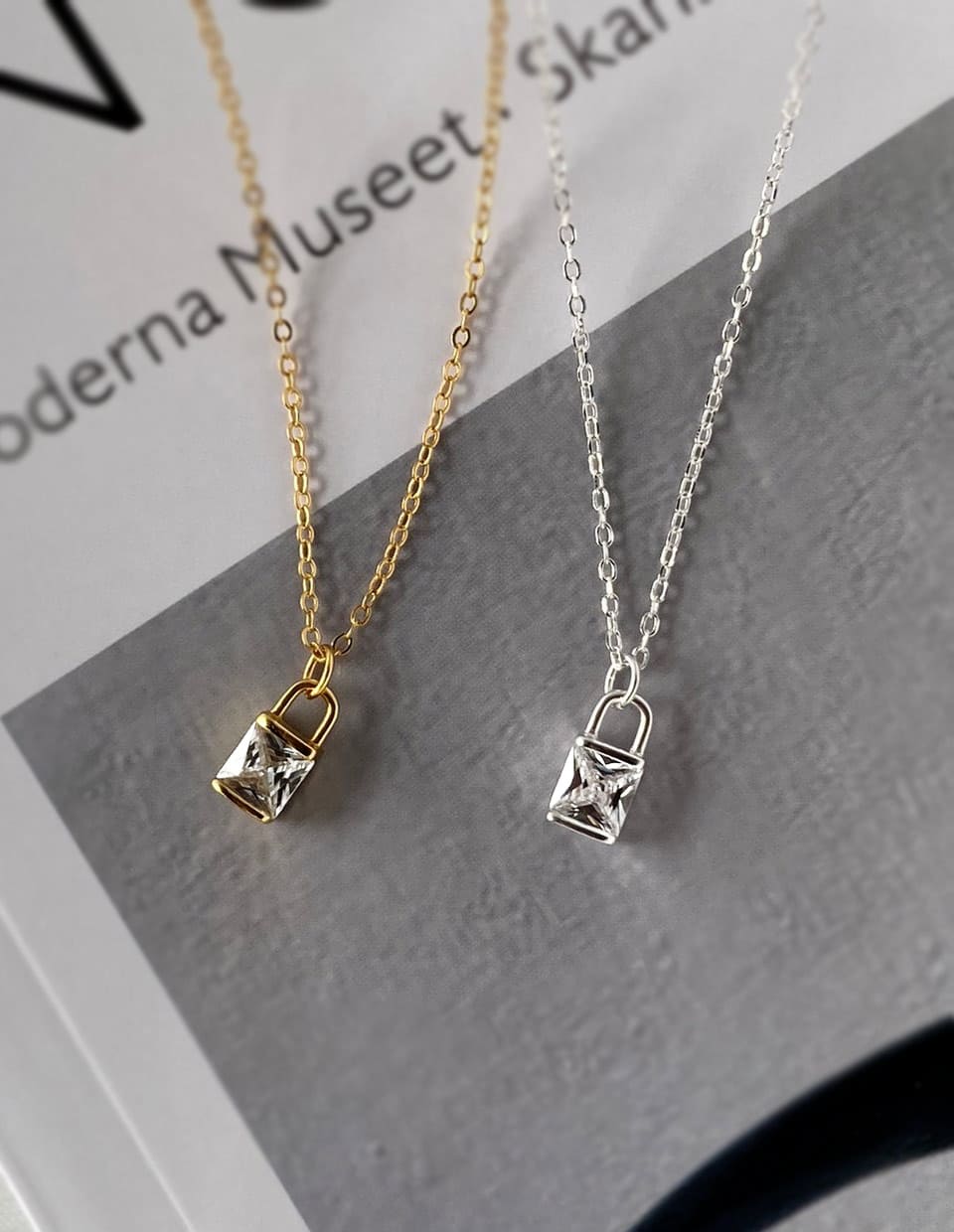 CZ錠モチーフネックレス シルバー925 – 金属アレルギー対応の