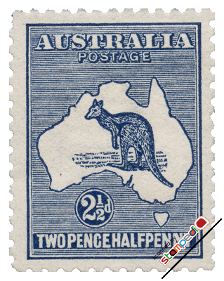オーストラリア 1913年 2 1/2ペンス 通常切手, 1913-1946年シリーズ