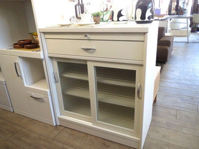 MOMO NATURAL モモナチュラル チェッカーガラス キッチンカウンター