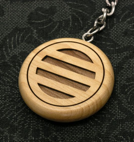 家紋木札 丸に三つ引き 丸に三つ引両紋 | 千社札な木札屋に家紋カモン