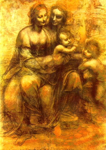 レオナルド・ダ・ヴィンチの『聖アンナと聖母子、幼児の洗礼者ヨハネ