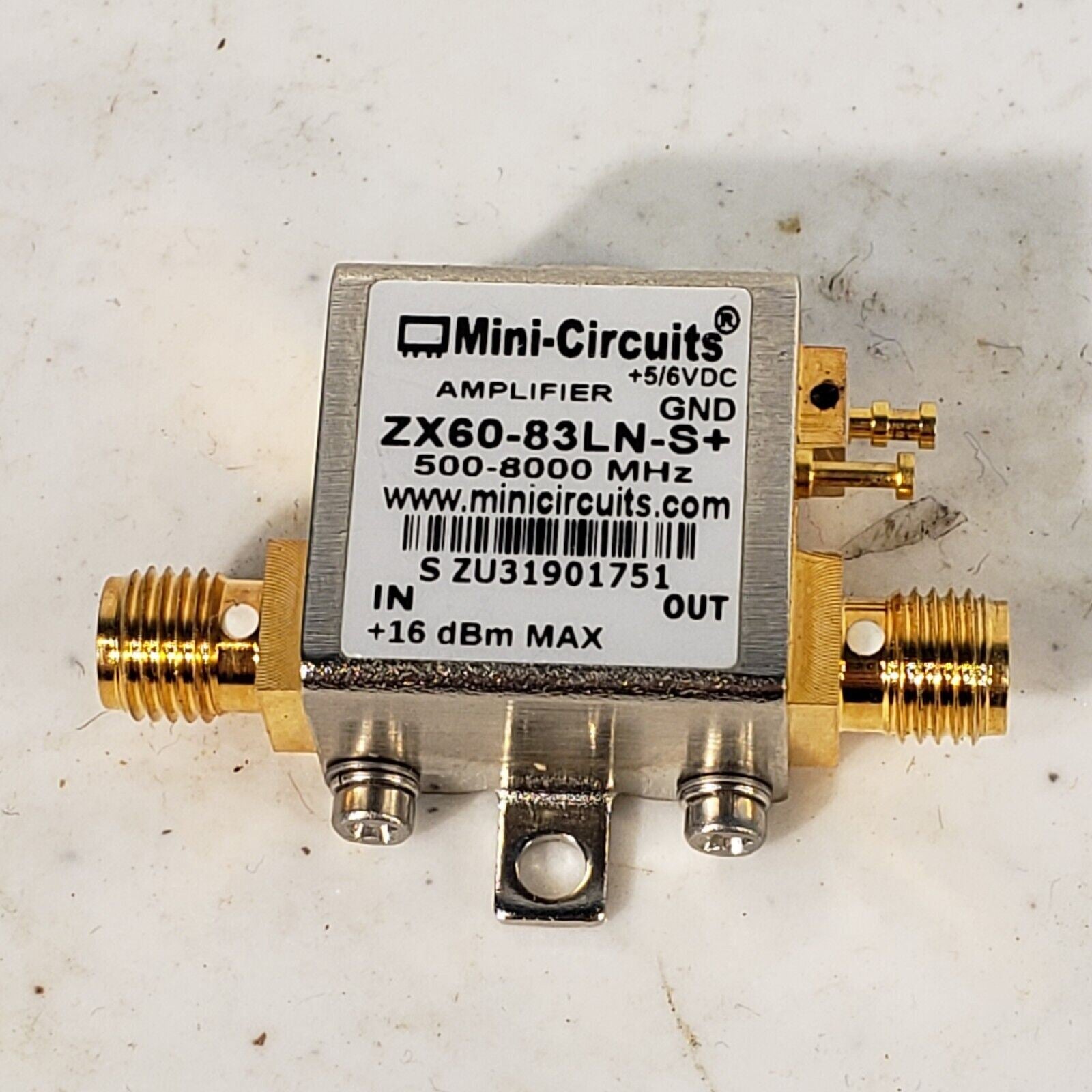 Mini Circuits ZX60-83LN-S+ Low Noise RF Amplifier, 500-8000MHz