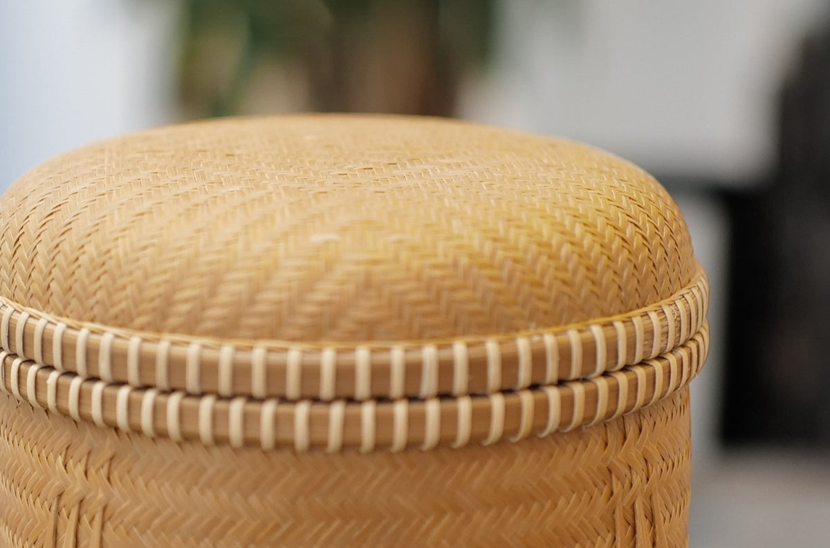 民藝 竹細工 箱 Bamboo Hand-woven Box Small 竹编小号帽盒– Sunzen Art