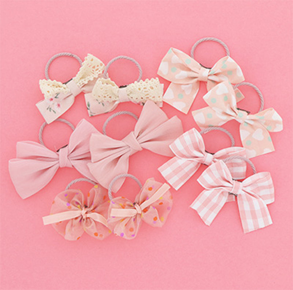 ピンク系／いろいろリボンヘアゴム／10個セット – SUNHOSEKI