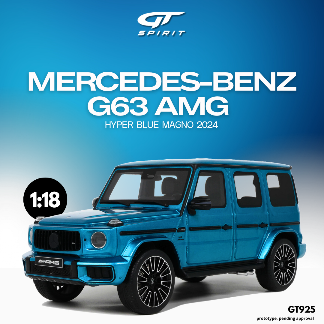 GT Spirit 1:18 Scale Resin, 2024 Mercedes Benz G63 AMG - Hyper Blue Ma