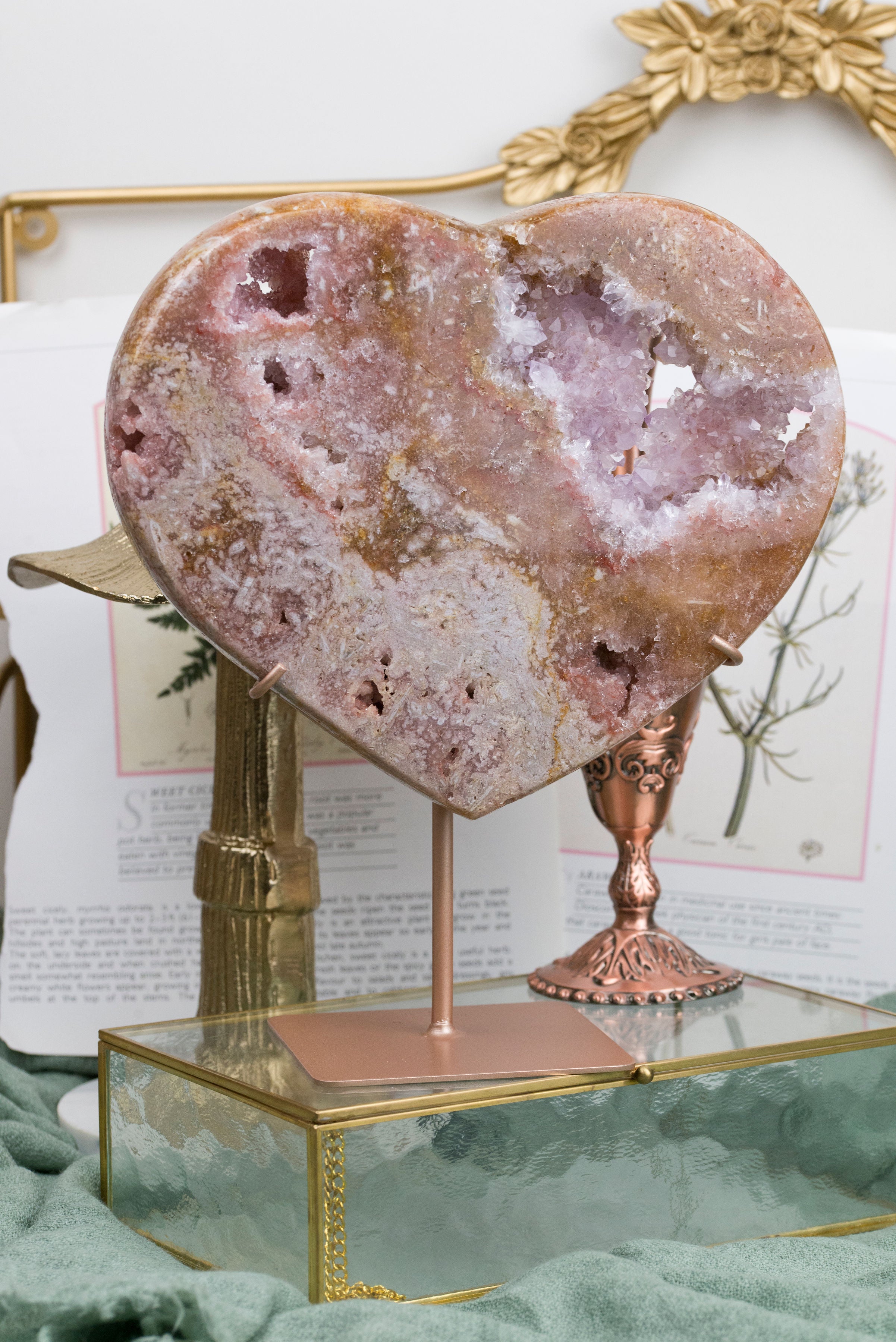 Pink Amethyst | XL Druzy Heart – SacredSoulfulShop
