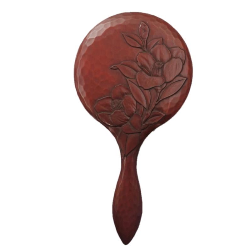 中手鏡 椿 – 鎌倉彫 山水堂