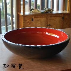 木地鉢（こね鉢） 赤黒 尺六寸(外寸約44cm) 木地鉢（こね鉢） 蕎麦工房