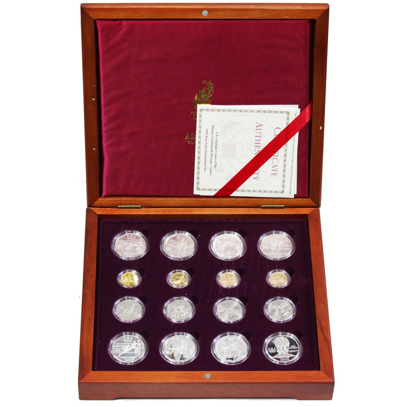 米国1995年銘アトランタオリンピック金銀銅貨16枚セット(プルーフ8種+