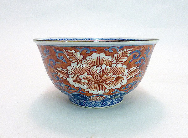 京焼・清水焼 加藤雲泉（雲泉窯） 赤彩牡丹飯茶碗 – SEIKADO