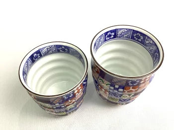 京焼・清水焼 矢野正三（碧黄石窯）桝色小紋組湯呑 – SEIKADO