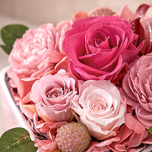 プリザーブド&アーティフィシャルアレンジメント「フラワーキューブ