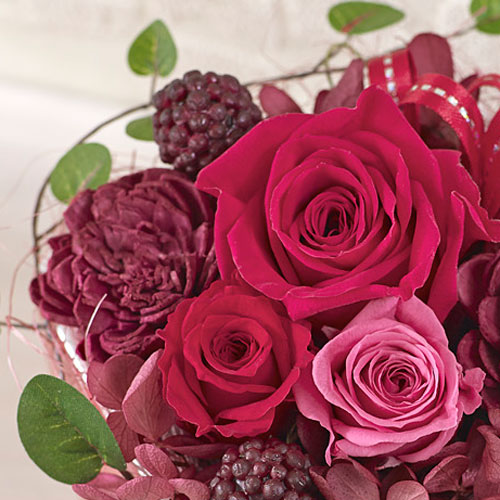 プリザーブド&アーティフィシャルアレンジメント「フラワーキューブ