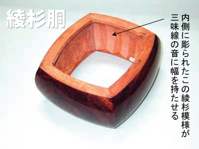 三味線辞典：東さわりと綾杉胴