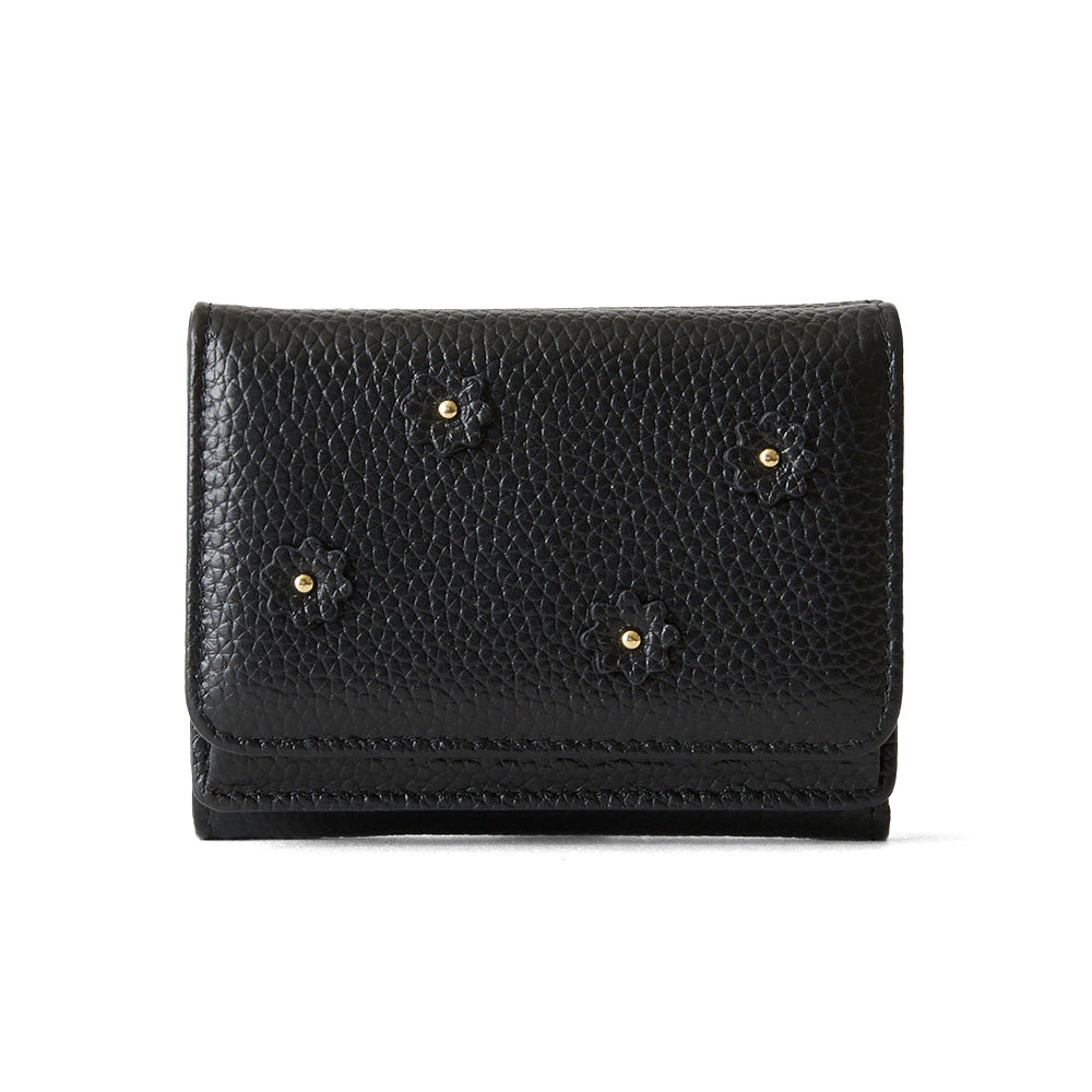 HASHIBAMI 【Ha-2509-606 スモールフラワー ミニウォレット】ブラック