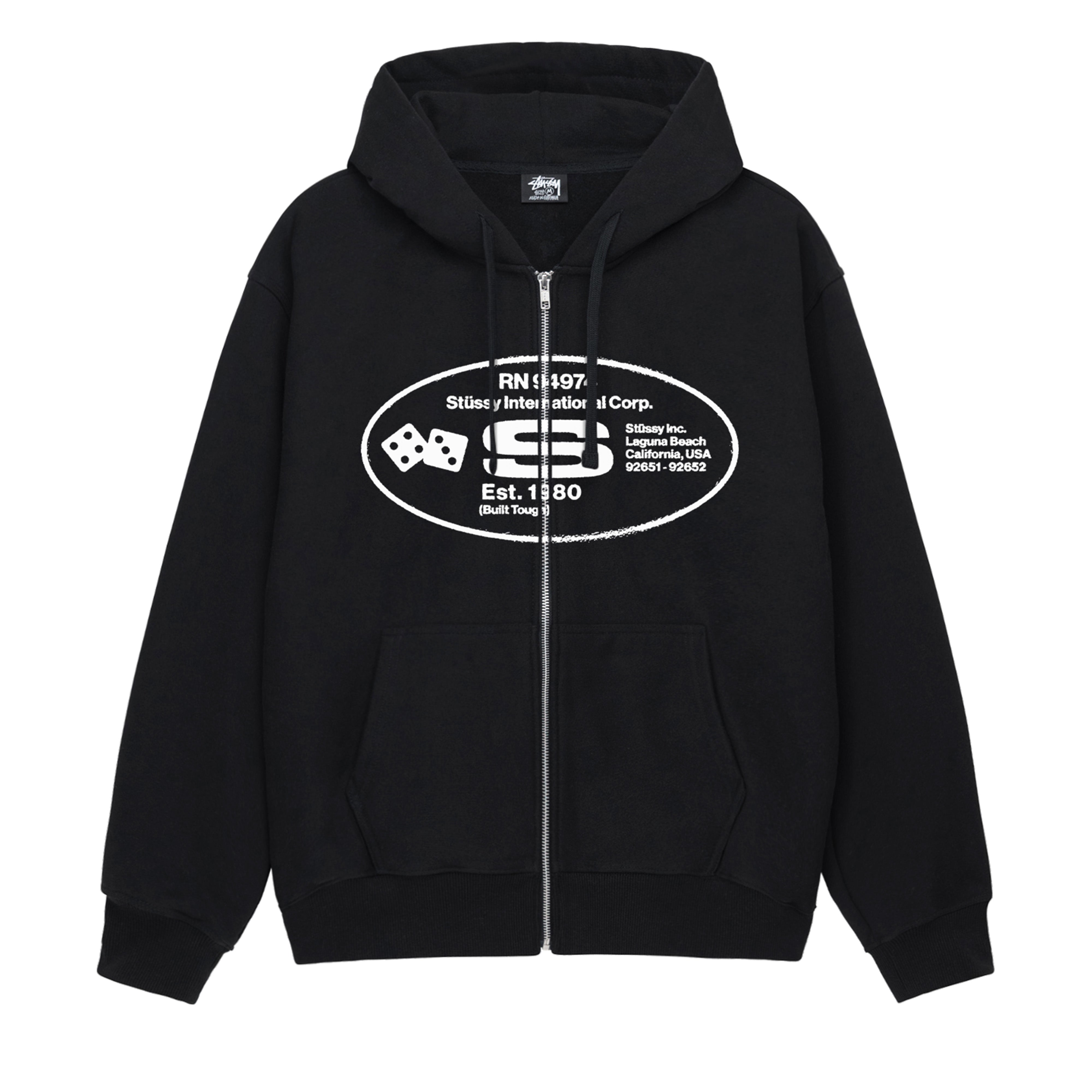 Stüssy: Oval Corp. Zip Hood (Black) | DSMNY E-SHOP