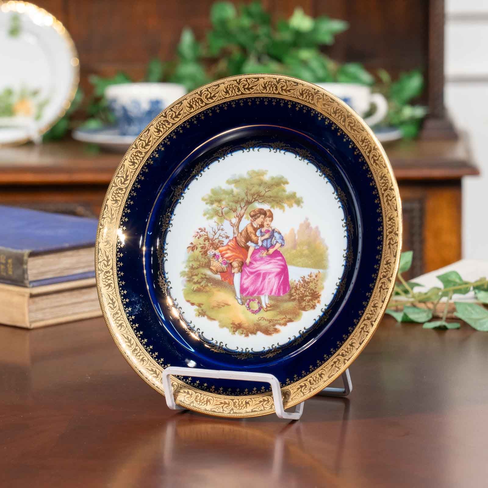 LIMOGES リモージュ】深いコバルトブルーに22金が深い輝きを放つ 飾り