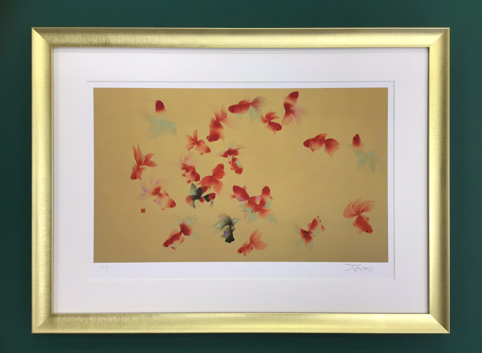 片岡鶴太郎・版画「金魚二十一尾」 – 鶴まる商店