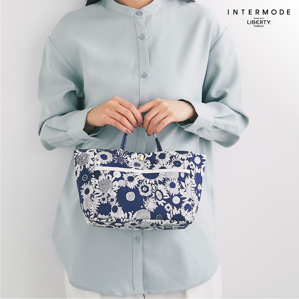 リバティプリント バッグインバッグ #187b Small Sus ネイビーブルー