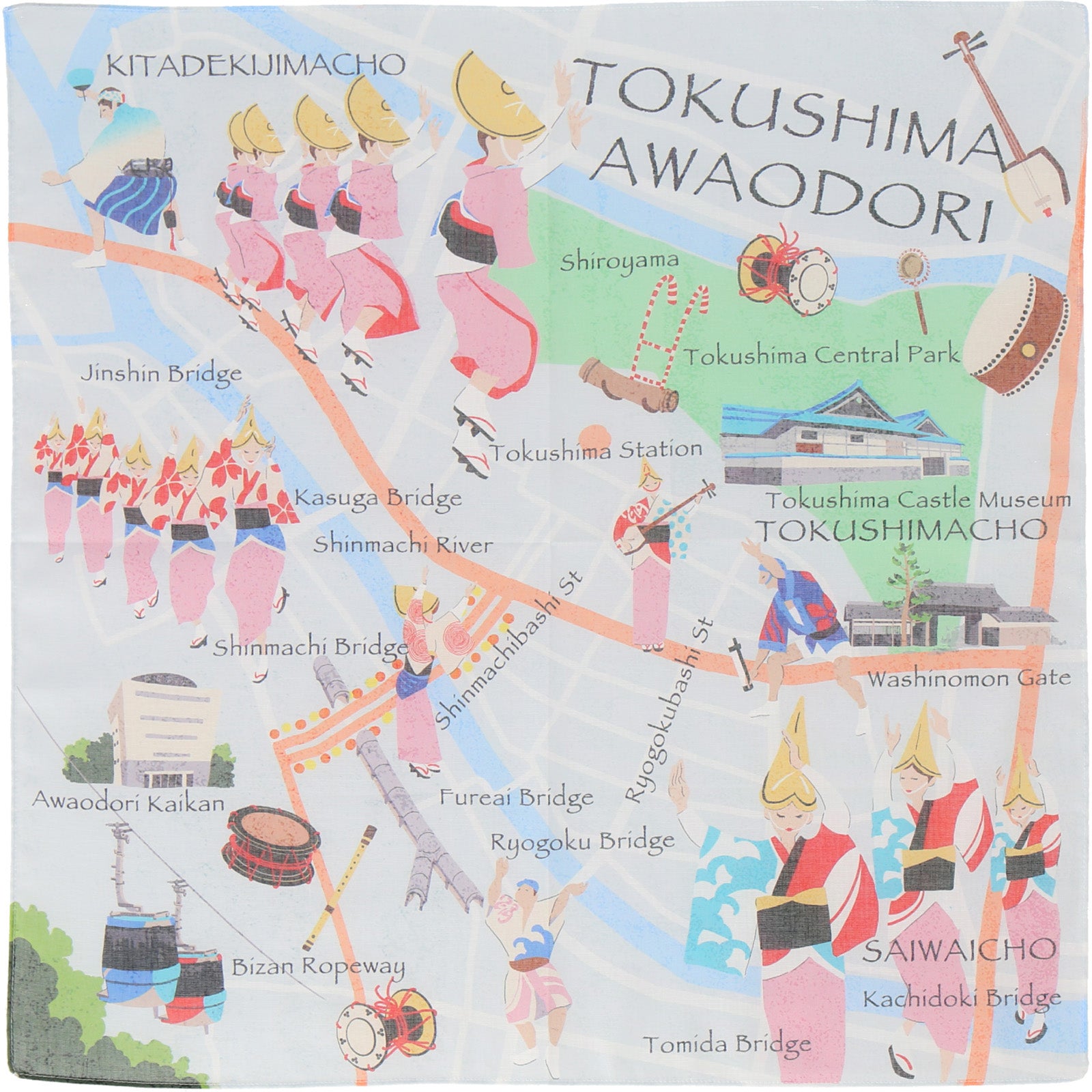 徳島 阿波踊り プリントハンカチ – INTERMODE KAWABE