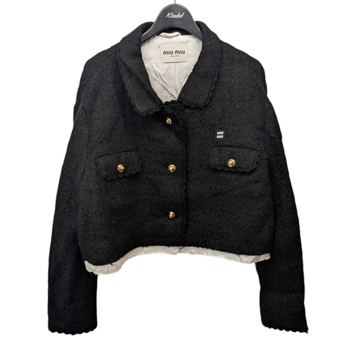 MIU MIU(ミュウミュウ) ツイードショートジャケット MH1808 ブラック