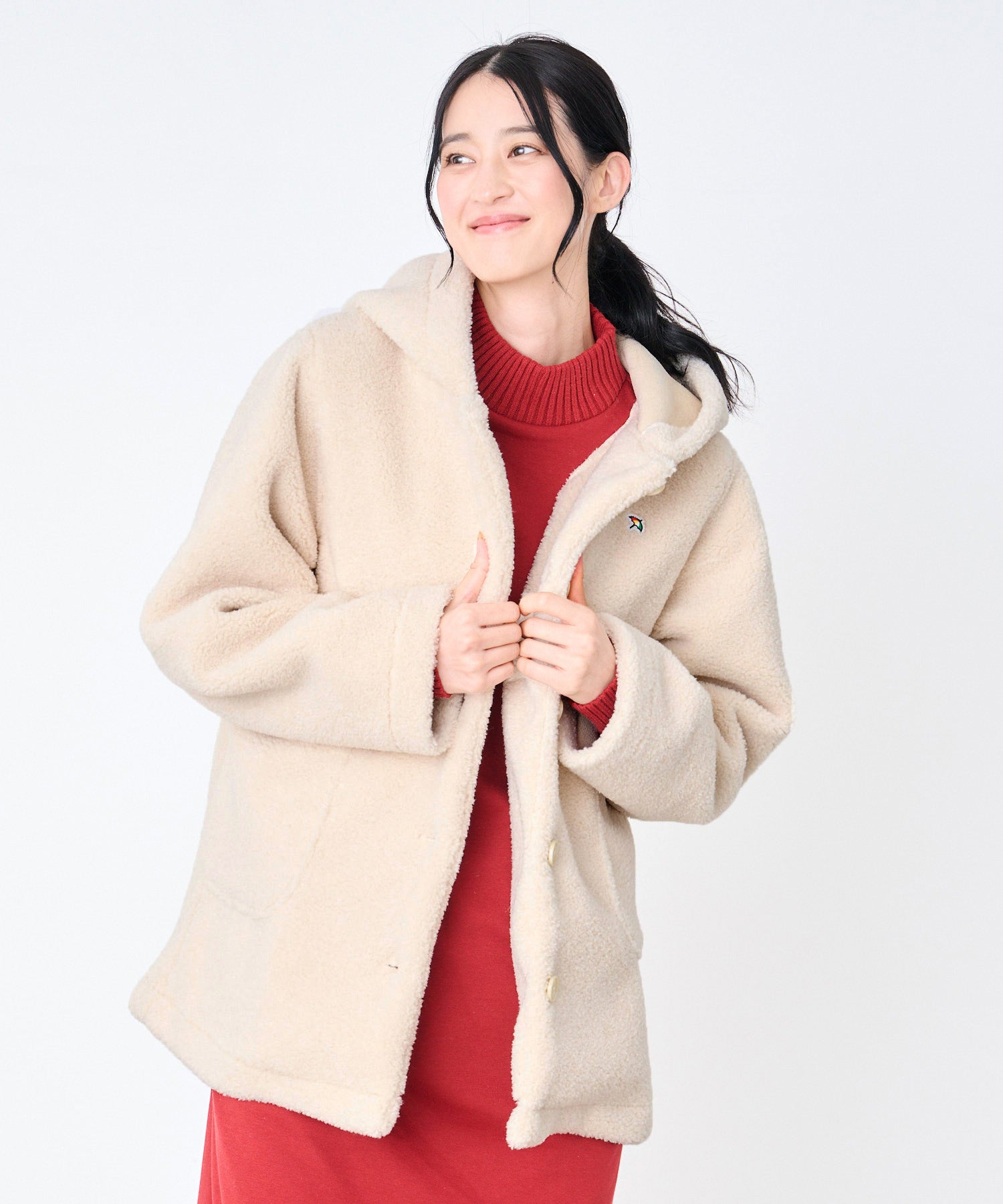 ボア フーディ ショートコート（その他アウター/レディース