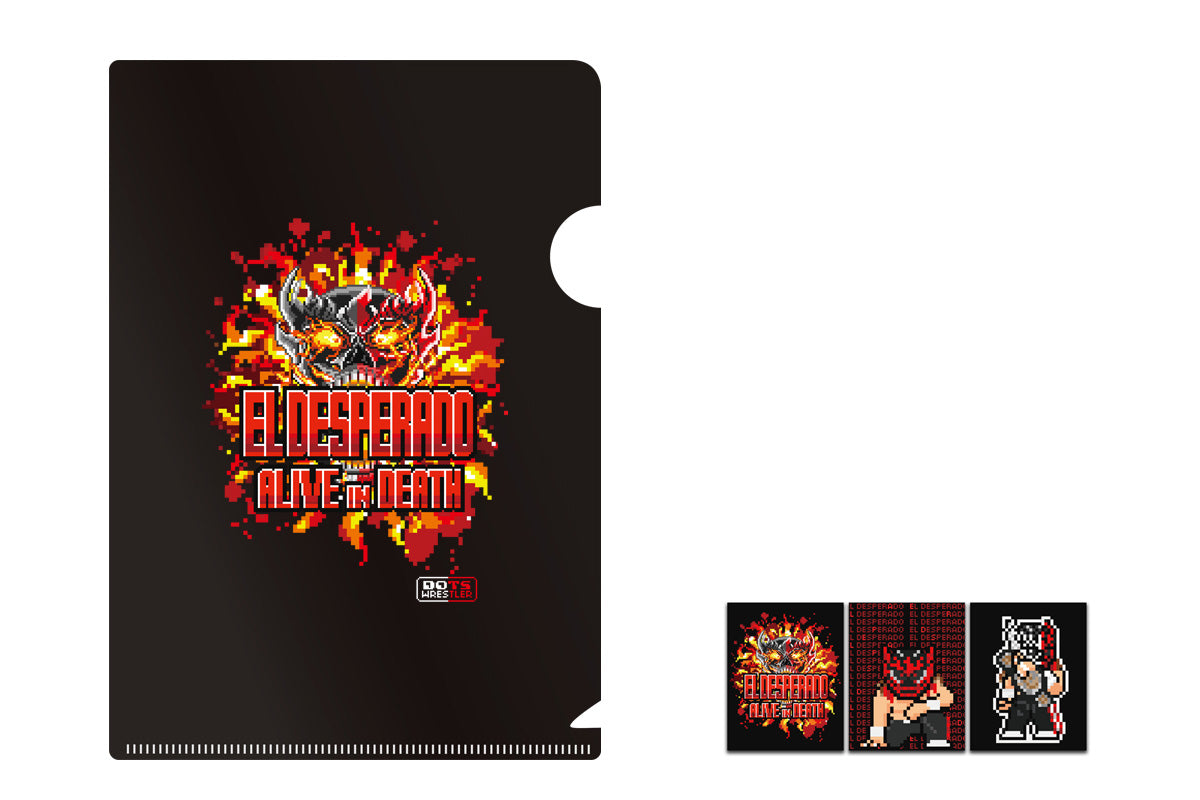 エル・デスペラード「dotswrestler」クリアファイル＆ステッカー3枚1