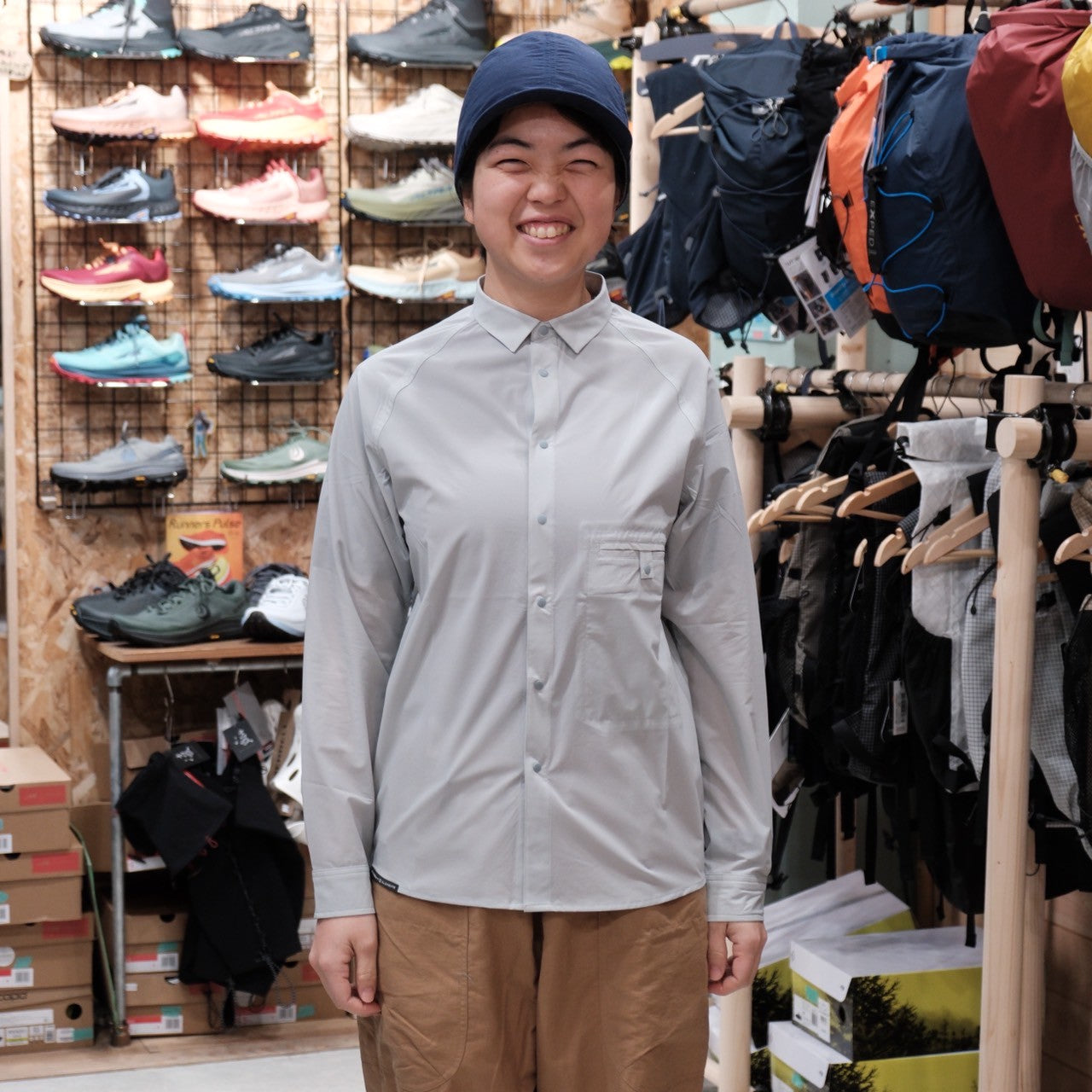 ソフトシェルのショートカラーシャツ（”極”薄手/ストレッチ / 防風/撥