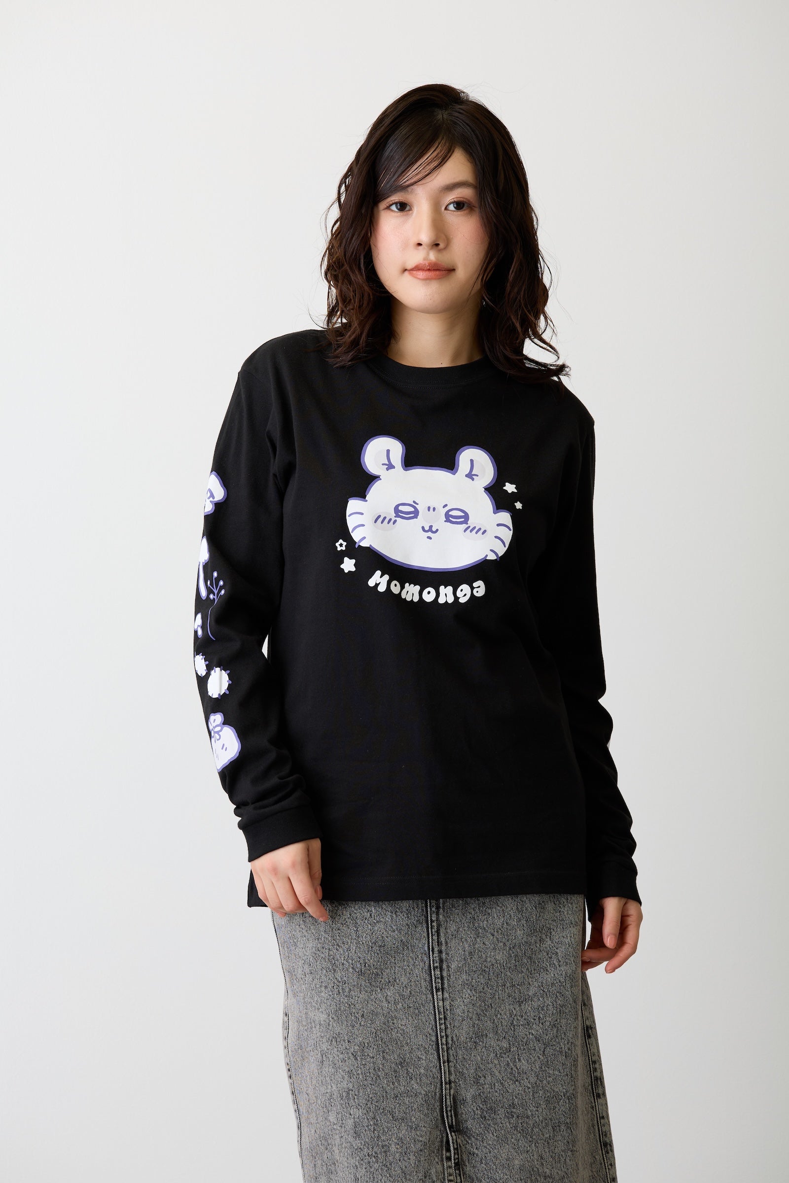 ちいかわ L/STシャツ モモンガ ブラック