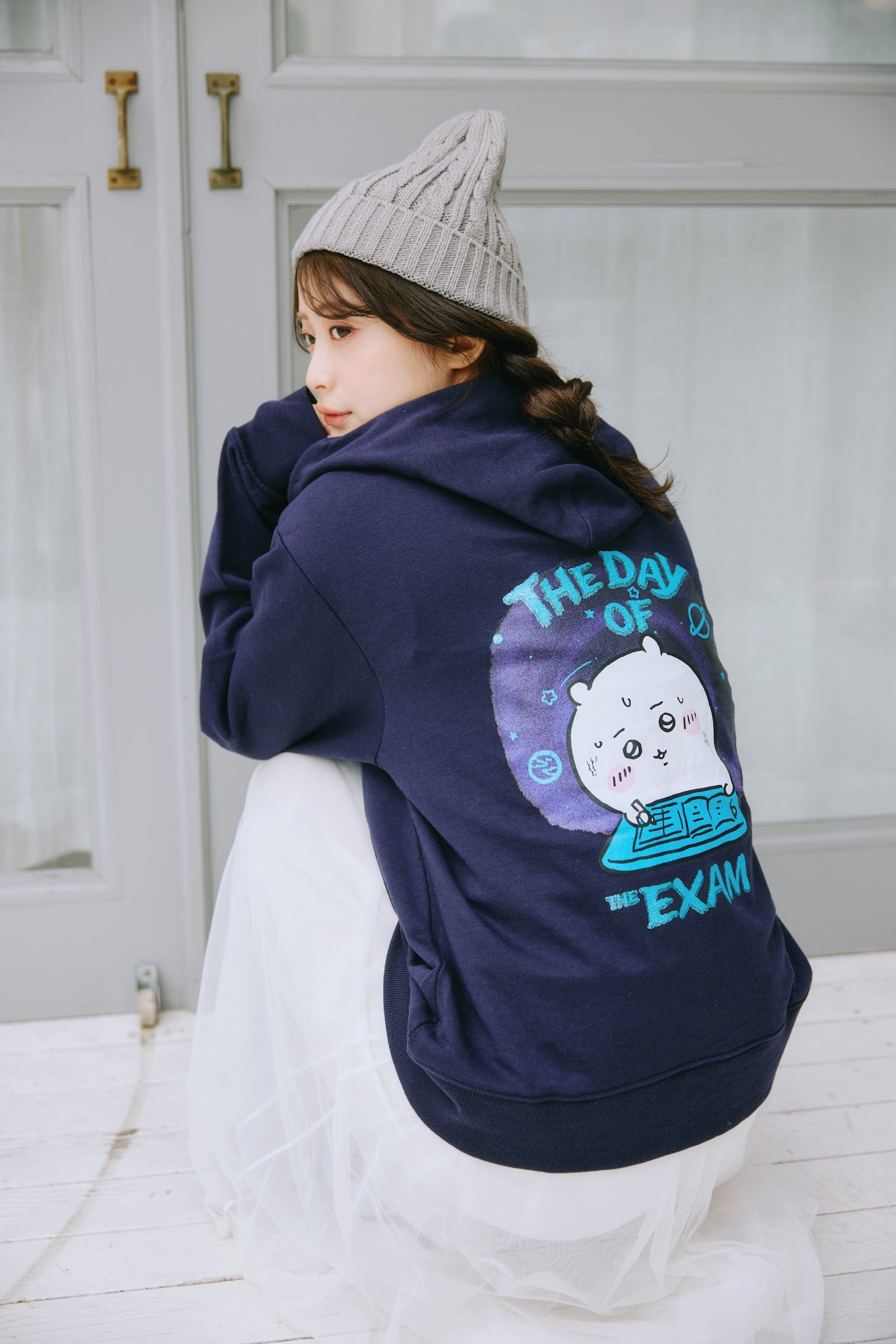 ちいかわ ZIPパーカー 試験だ ネイビー