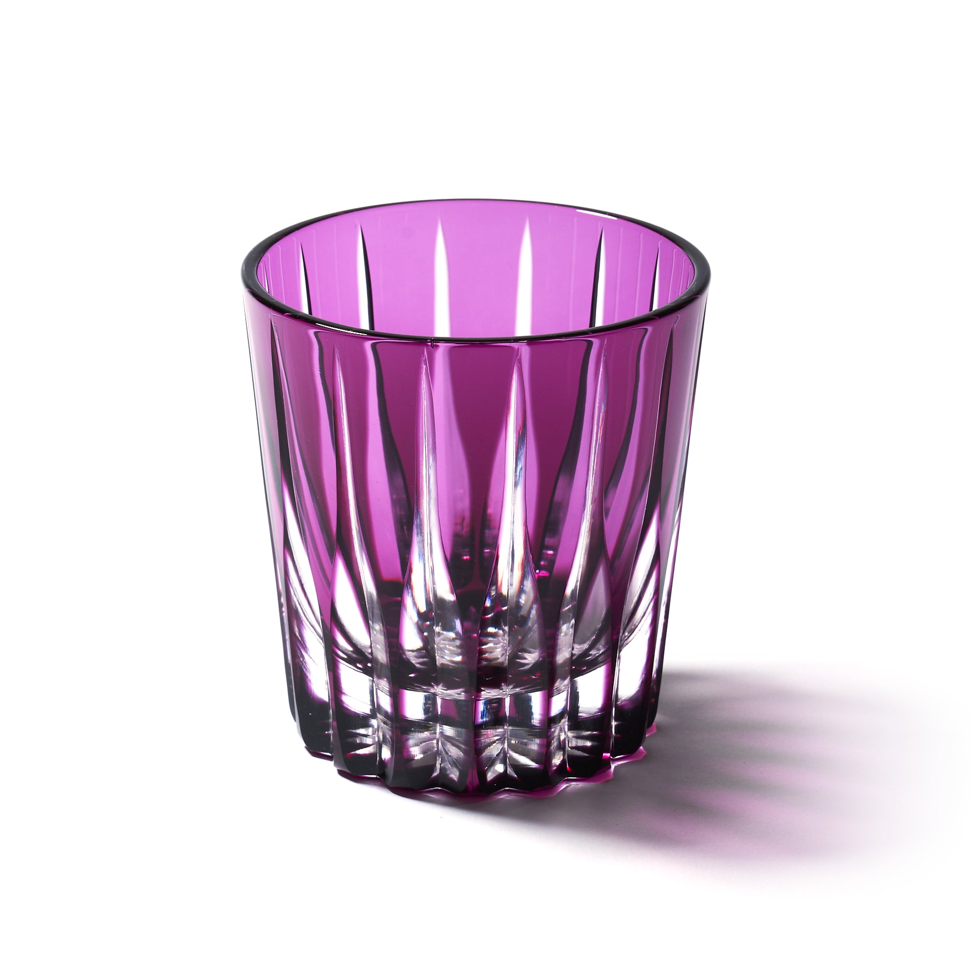 江戸切子 伝統工芸士 木村泰典 作 剣菱 オールドグラス 紫 ｜江戸切子