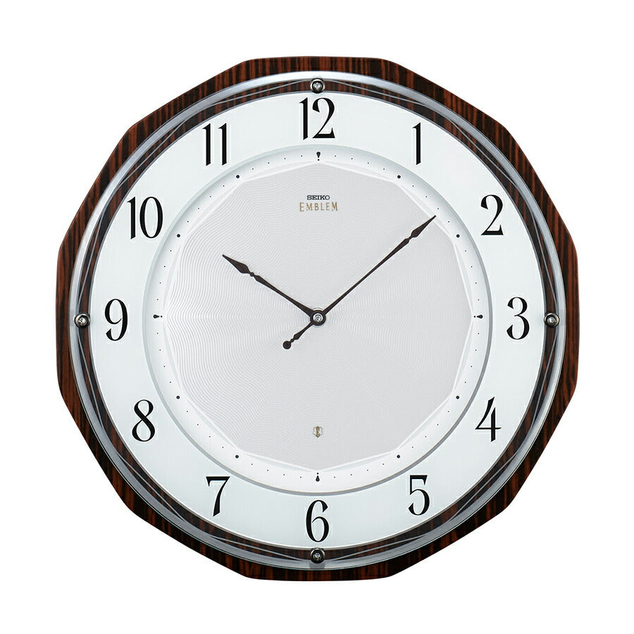 セイコー エムブレム ソーラー 電波 掛け時計 HS536B クオーツ