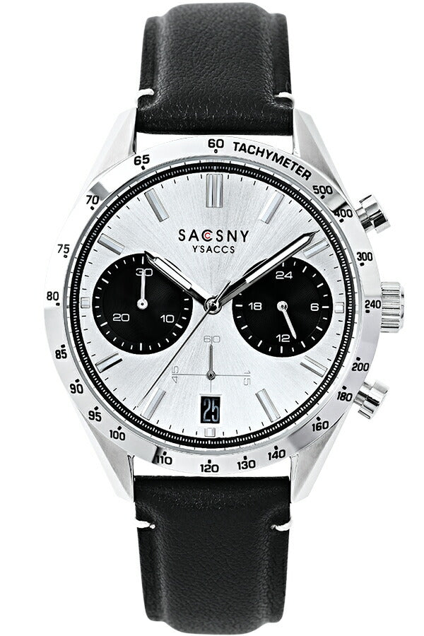 サクスニーイザック クオーツ クロノグラフ SY15221-WH メンズ 電池式