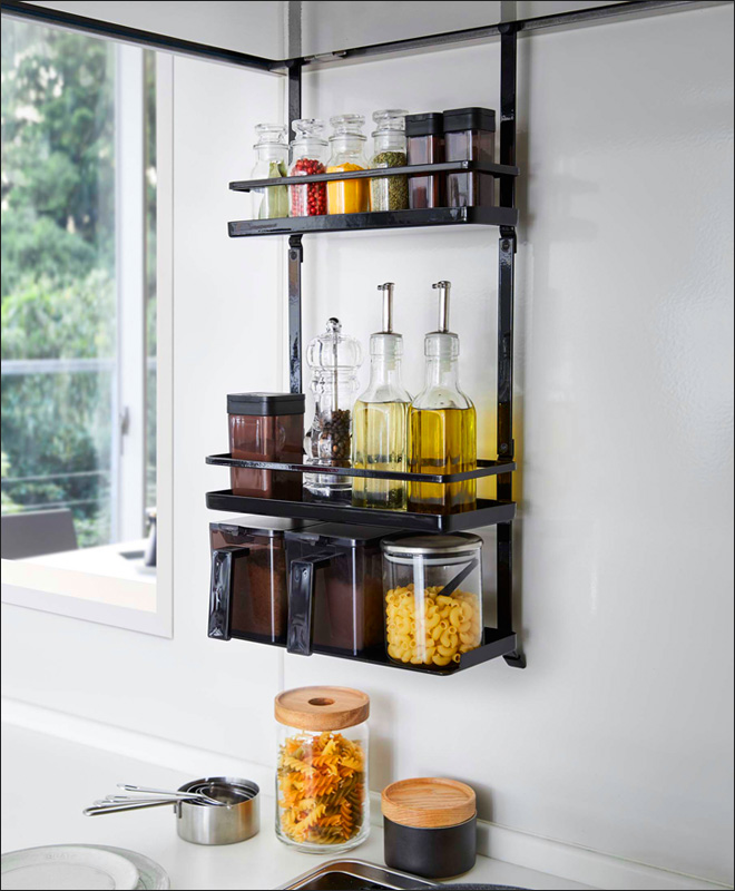 山崎実業 スパイスラック 調味料ラック ボトルラック 棚 スパイス 調味