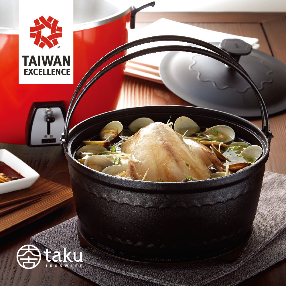 taku 大内釜 鉄鍋 5L 鉄なべ 煮込み鍋 ごはん鍋 IH対応 直火対応