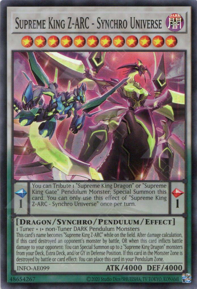 INFO-AE099 Supreme King Z-ARC - Synchro Universe (SR) – TCG Corner