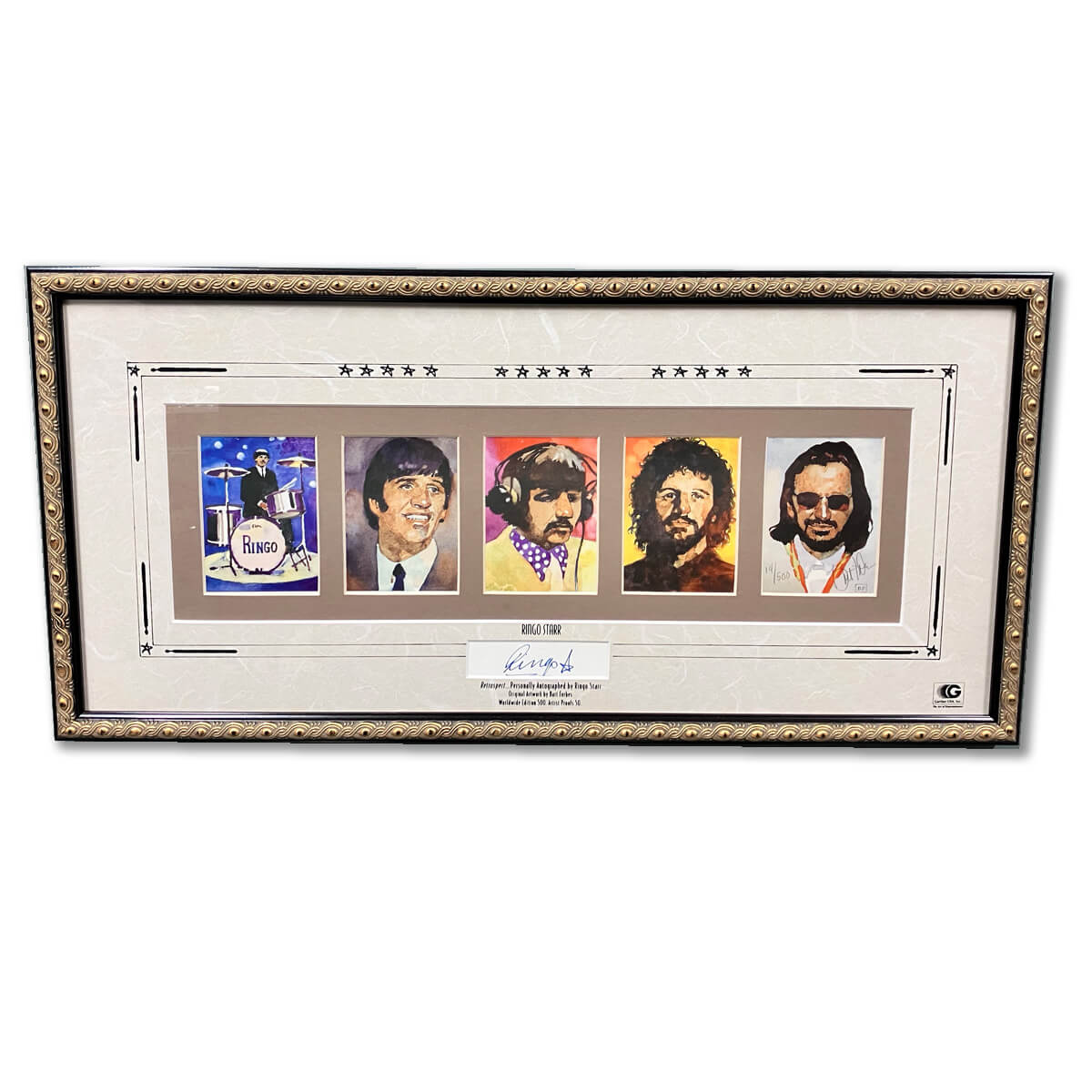 ビートルズ ジョージ・ハリスン直筆サイン入り リトグラフ 保存額装