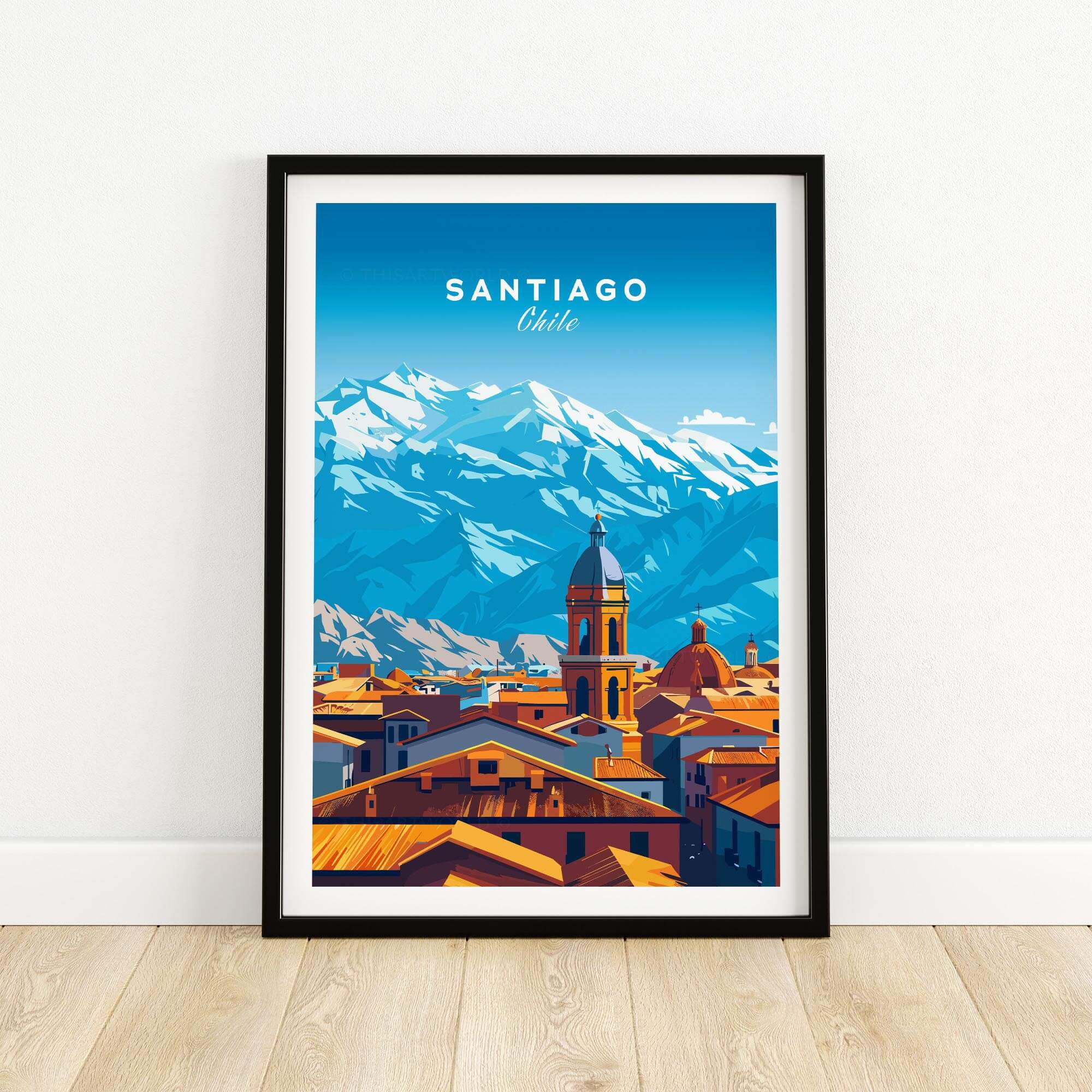Santiago Travel Print - Stunning Chile Poster – This Art World
