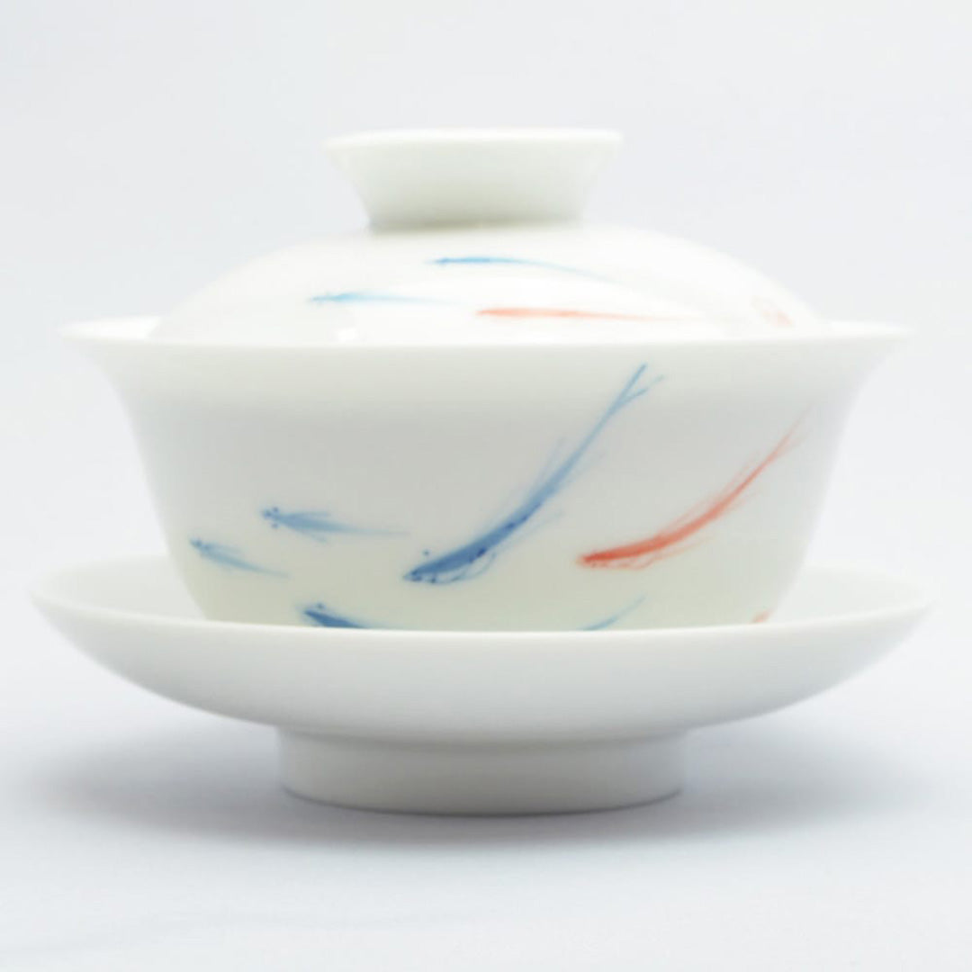 蓋碗（年々有余）青花磁器｜中国茶器の通販・天香茶行