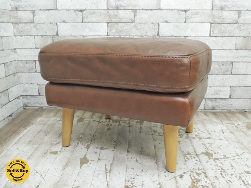 ウニコ unico モルン MOLN レザー オットマン 北欧モダン A ○ | 中古