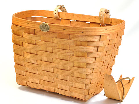 富山 自転車カゴ 木製 ホワイトアッシュ素材の自転車バスケット