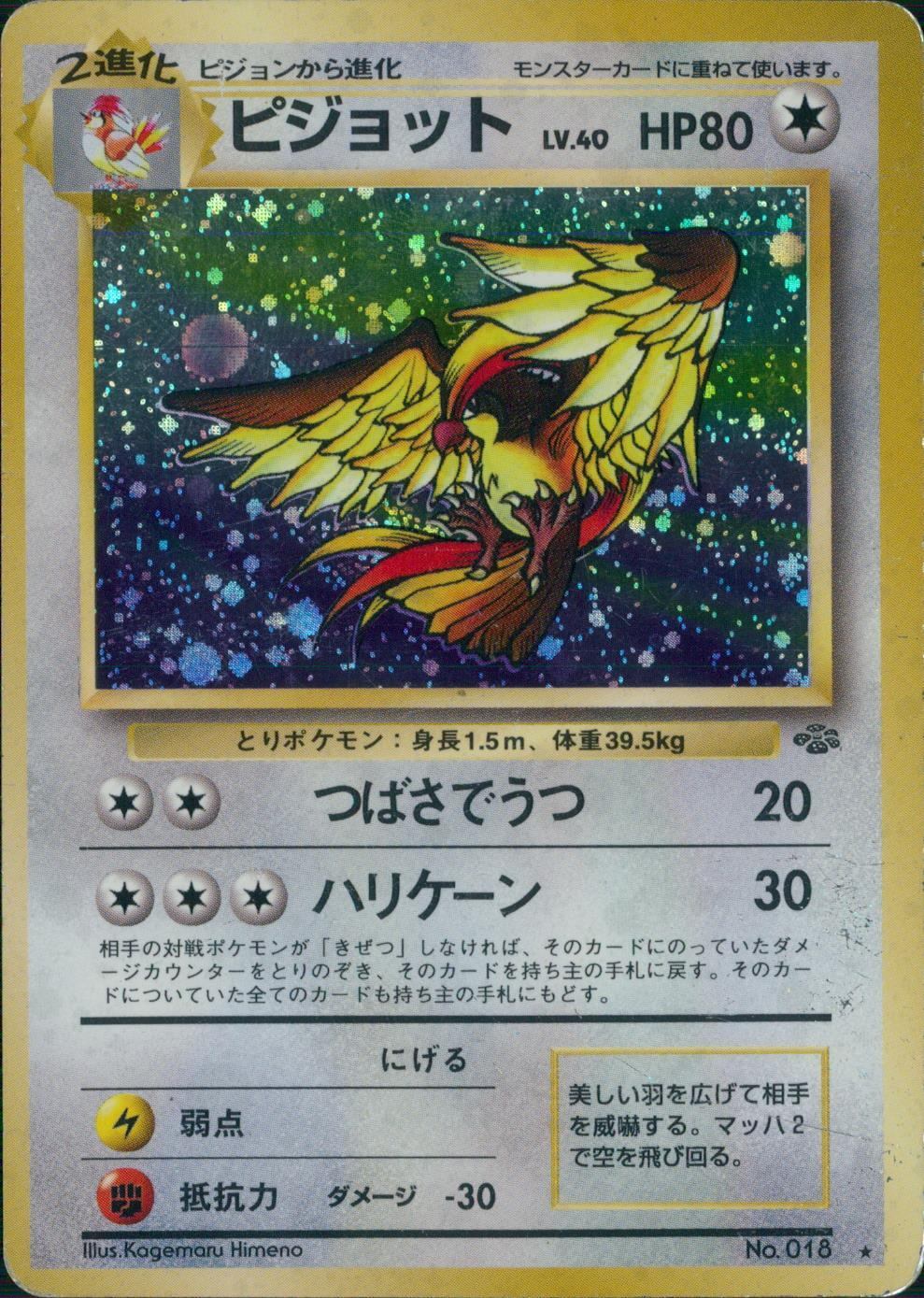 状態B】No.018/OLDBACK ピジョット Lv.40/HP80/旧裏