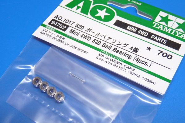94752 AO.1017 520 ボールベアリング 4個／ミニ四駆グレードアップパーツ