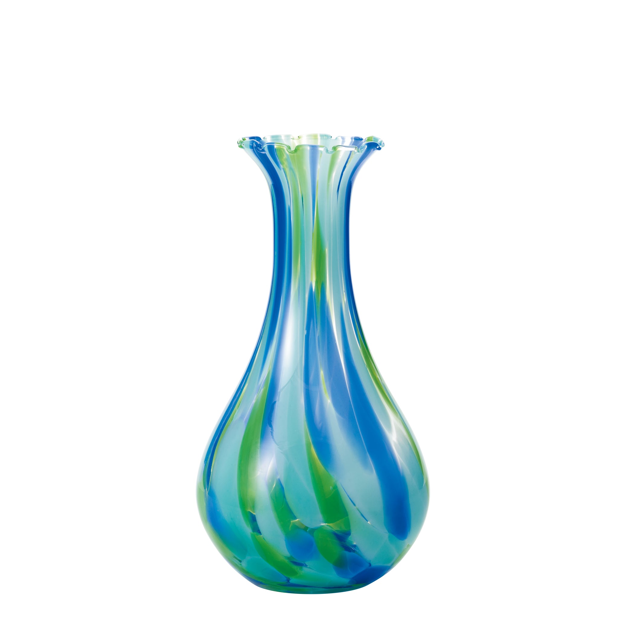 津軽びいどろ 口すぼまり 花器 津軽海色 | おしゃれなガラスの花瓶