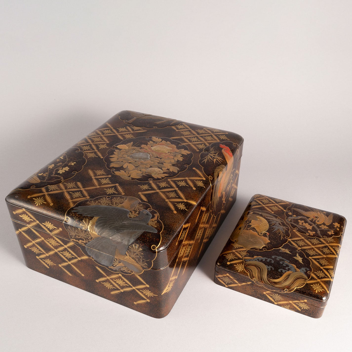 花鳥蒔絵文庫・硯箱 (2点1組) – Uni-art Gallery