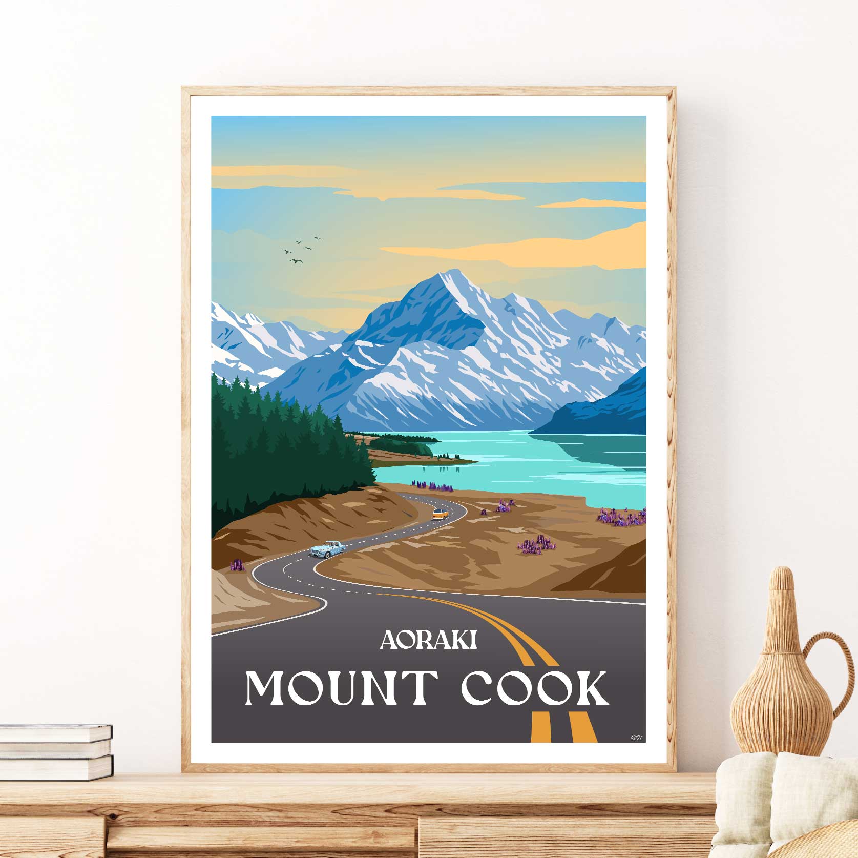 Aoraki - Mount Cook Travel Poster, New Zealand – VivaHome