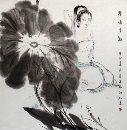 仕女人物画作品- 仕女图- 99字画网