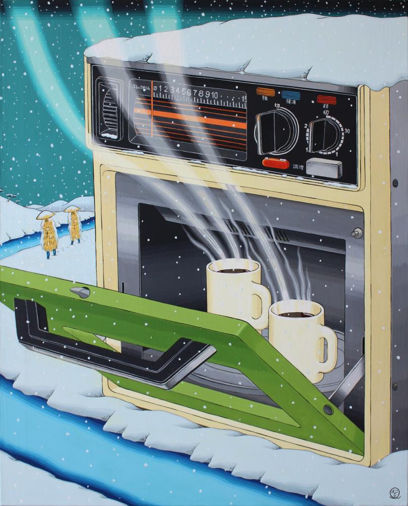 家電図 レンチンと降り積もる雪Microwave oven and falling snow|鈴木