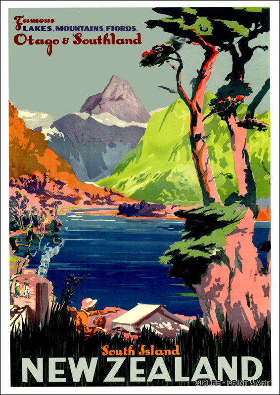Vintage NZ Tourism Prints - Otago South island – The Fantail House