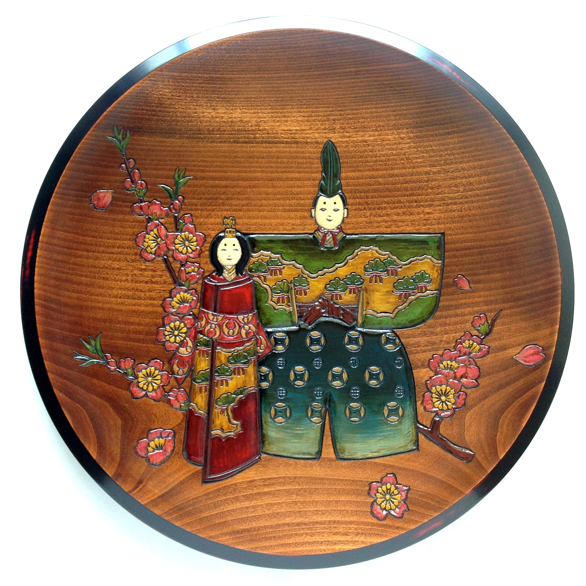 飾皿尺2 春 お雛様（三月） ｜ 岡山特産 烏城彫（うじょうぼり）～日本
